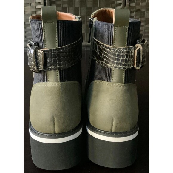 DONALD PLINER Women's Tinsley Olive Wedge Ankle Boots 9.5 New - Picture 8 of 9